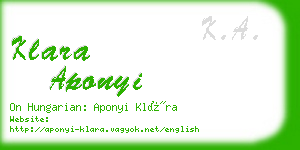 klara aponyi business card